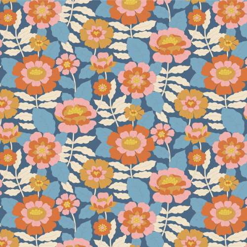 Tilda Patchwork Stoff Baumwolle - Wallflower - Beverly Blue